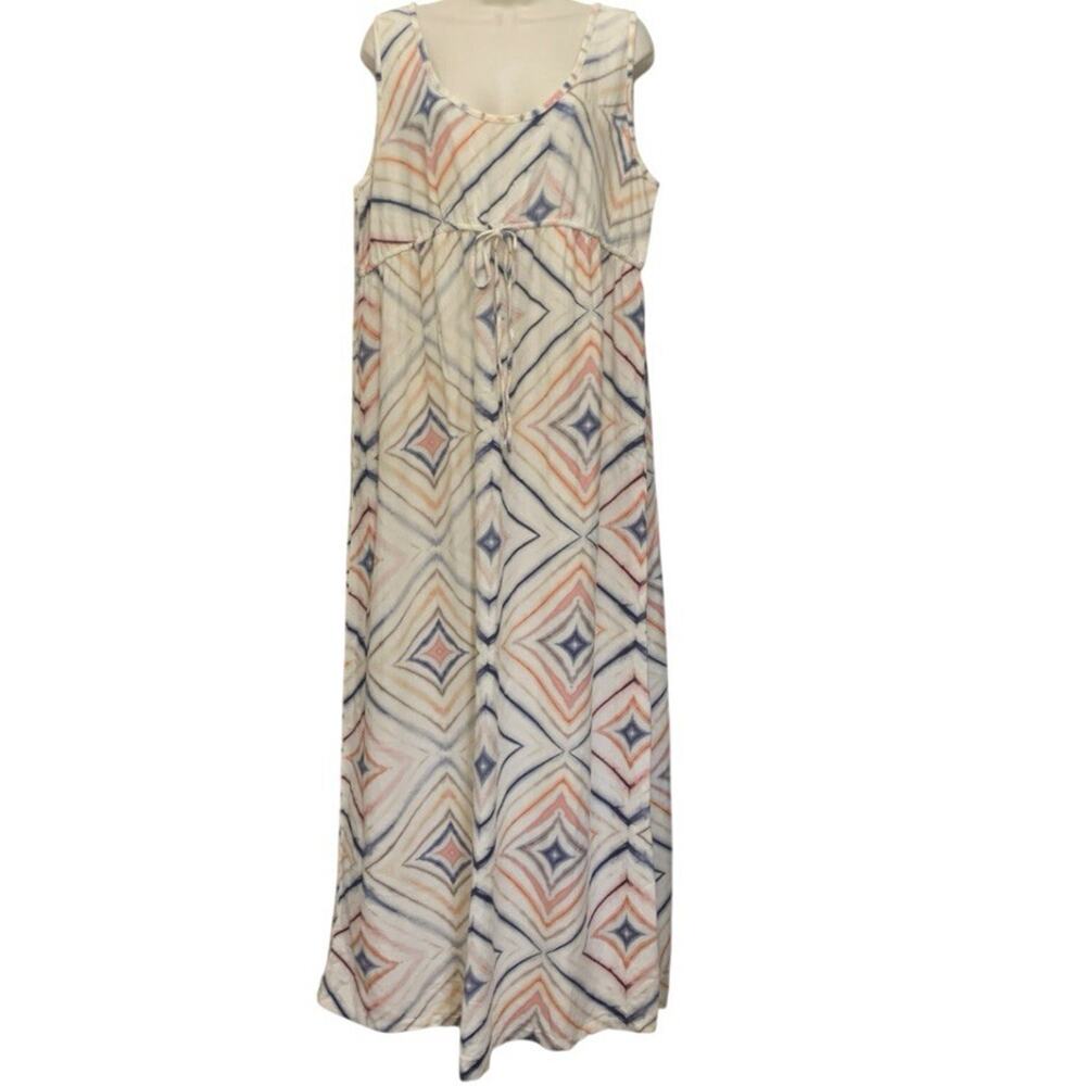 Old Navy Maternity Maxi Dress L Empire Waist Boho Sleeveless Lightweight